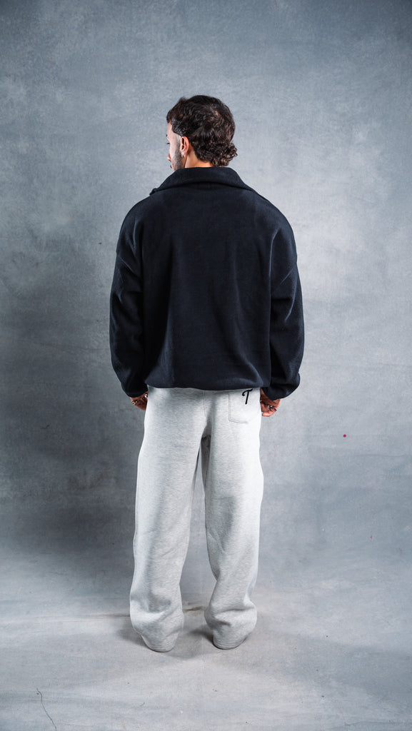 Black velour quarter zip